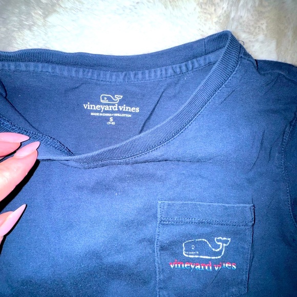 Vineyard Vines Kids Navy Long Sleeve Shirt, S, 7-8 - Picture 4 of 7